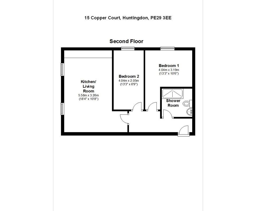 Flat 15, Coppers Court, Huntingdon floorplan