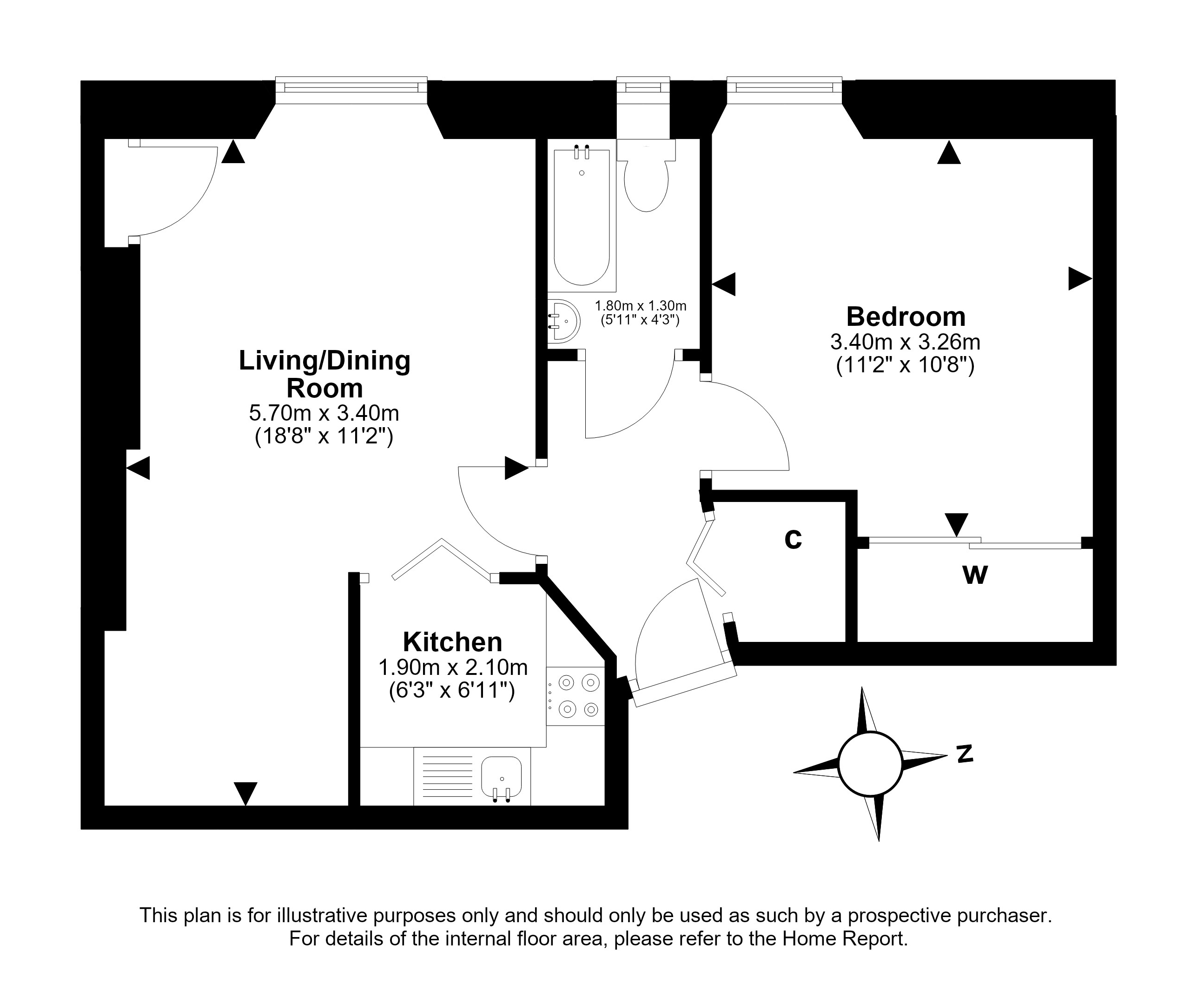 9 (flat 12), Westfield Street, Gorgie, Edinburgh floorplan