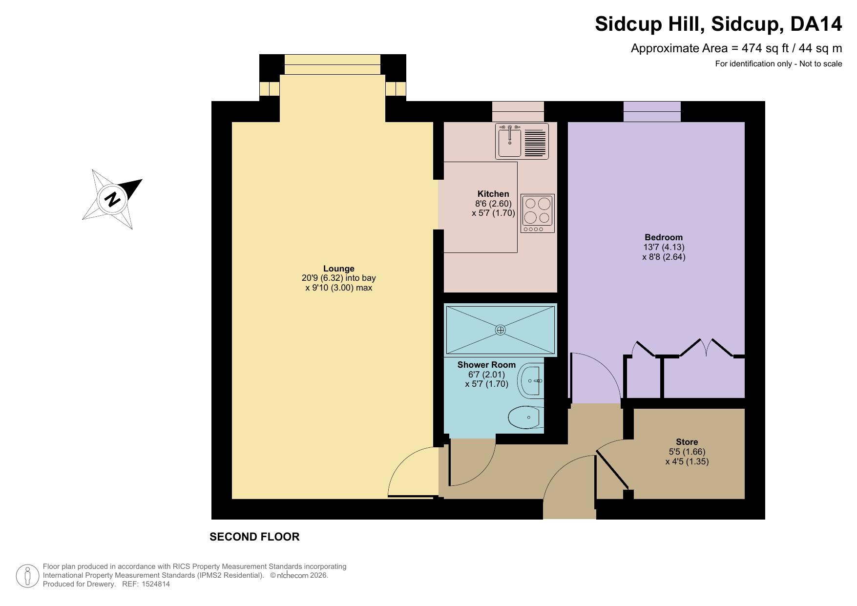 54 Glenrose Court, 55, Sidcup Hill, Sidcup floorplan