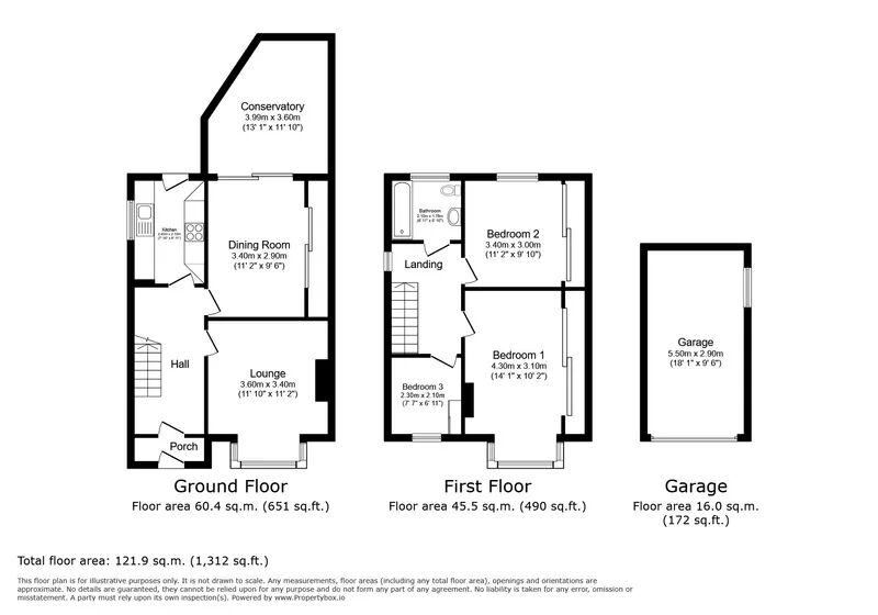 47, Hawkins Avenue Chelston, TORQUAY floorplan