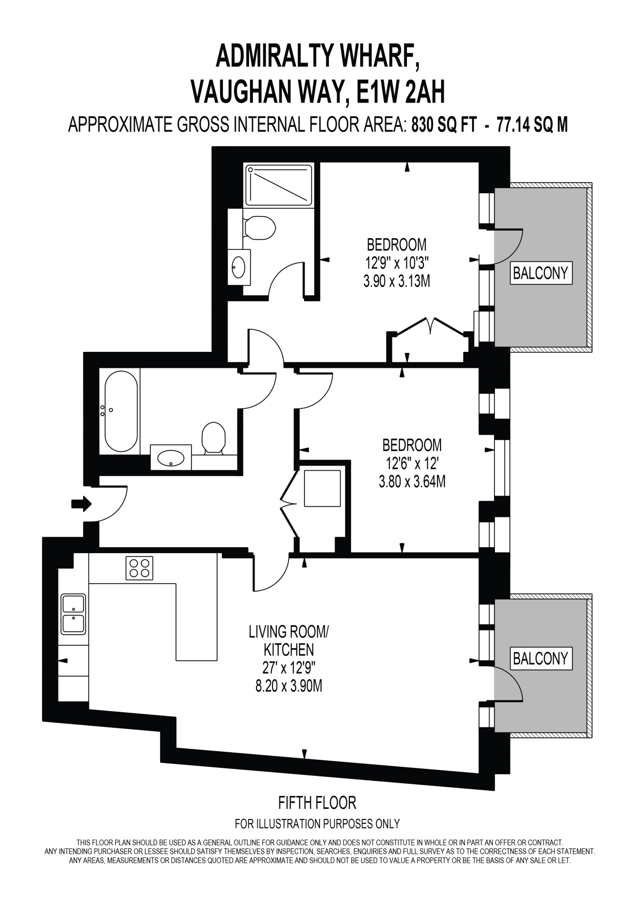 Flat 501,, Admiralty House, Shadwell floorplan
