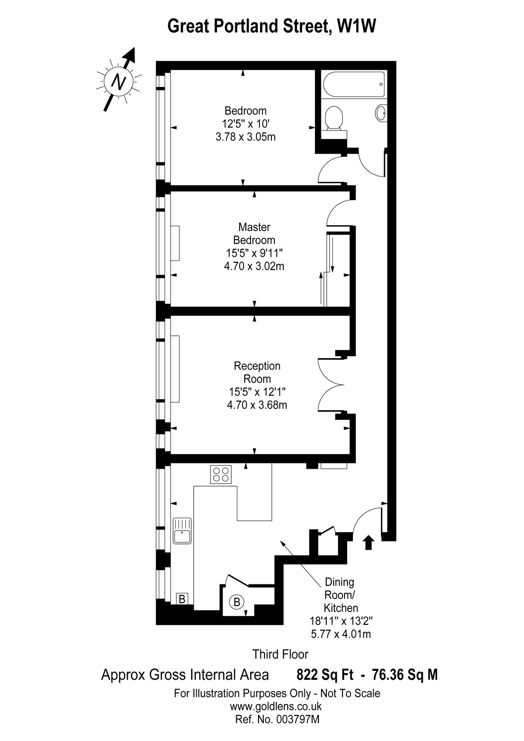 2 Bedrooms Flat to rent in Great Portland Street, Fitzrovia, London W1W