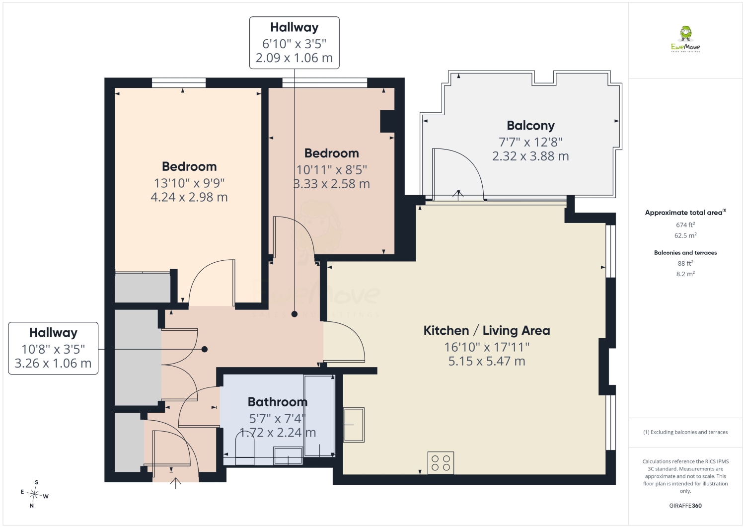 Flat 52, Crane Court, 2 Kite Close, London floorplan