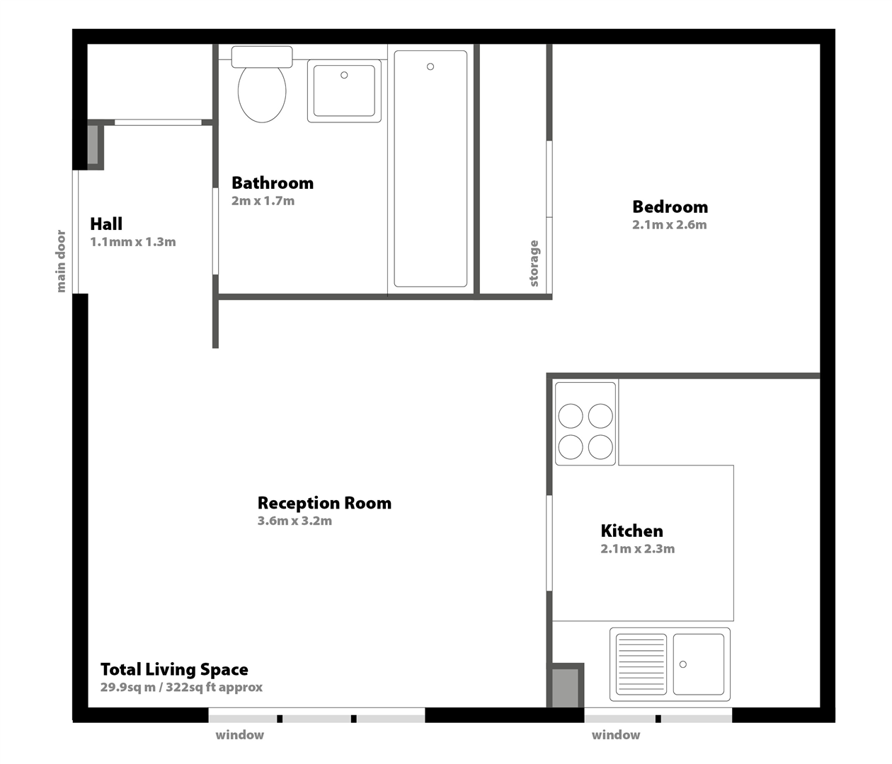 Flat 2, 214 Westferry Road, London floorplan
