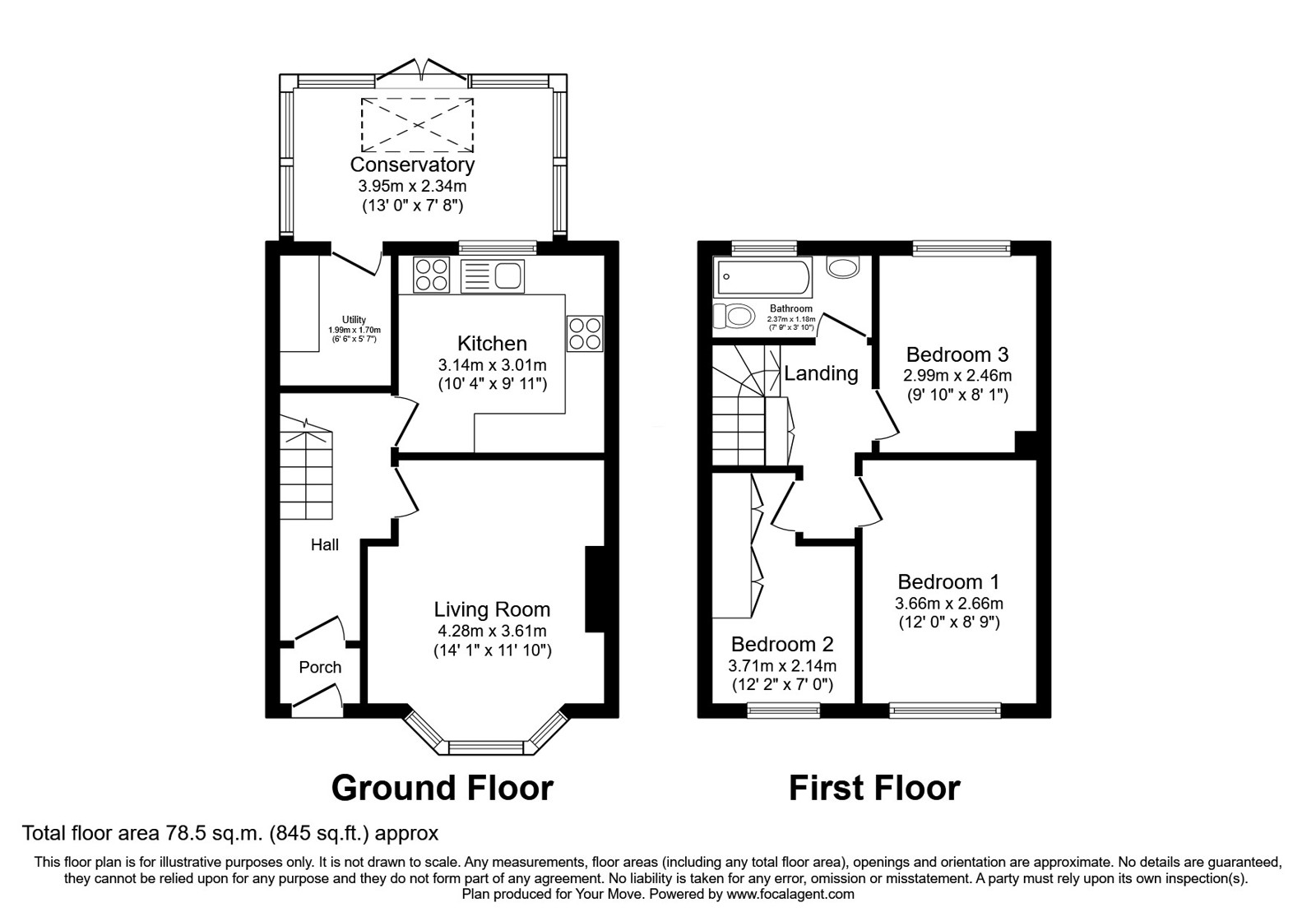 Merton Avenue, Oldham floorplan