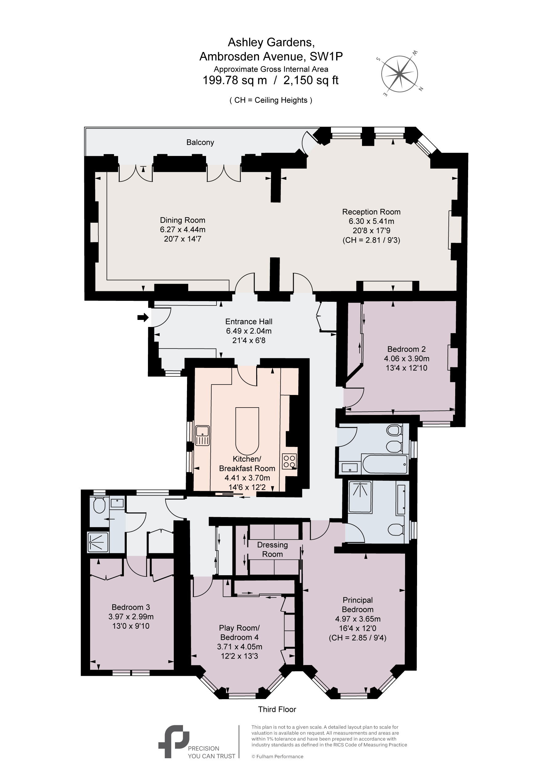38, Ashley Gardens, London floorplan