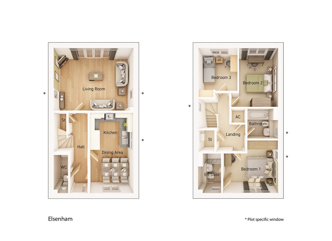 "The Elsenham" at Smisby Road, AshbyDeLaZouch LE65, 3 bedroom