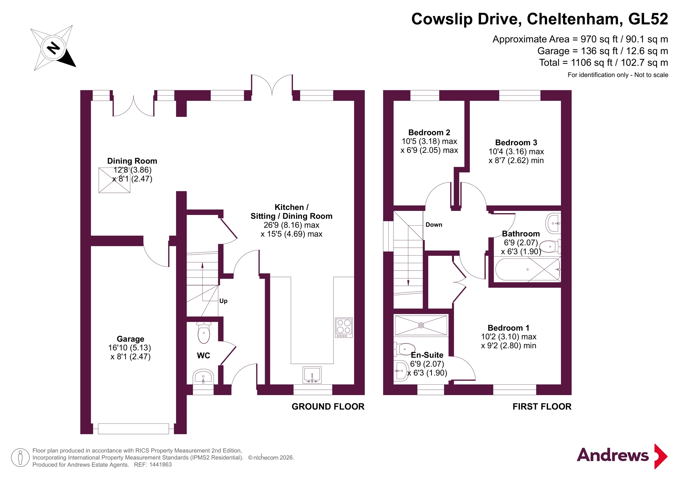 12, Cowslip Drive, Cheltenham floorplan