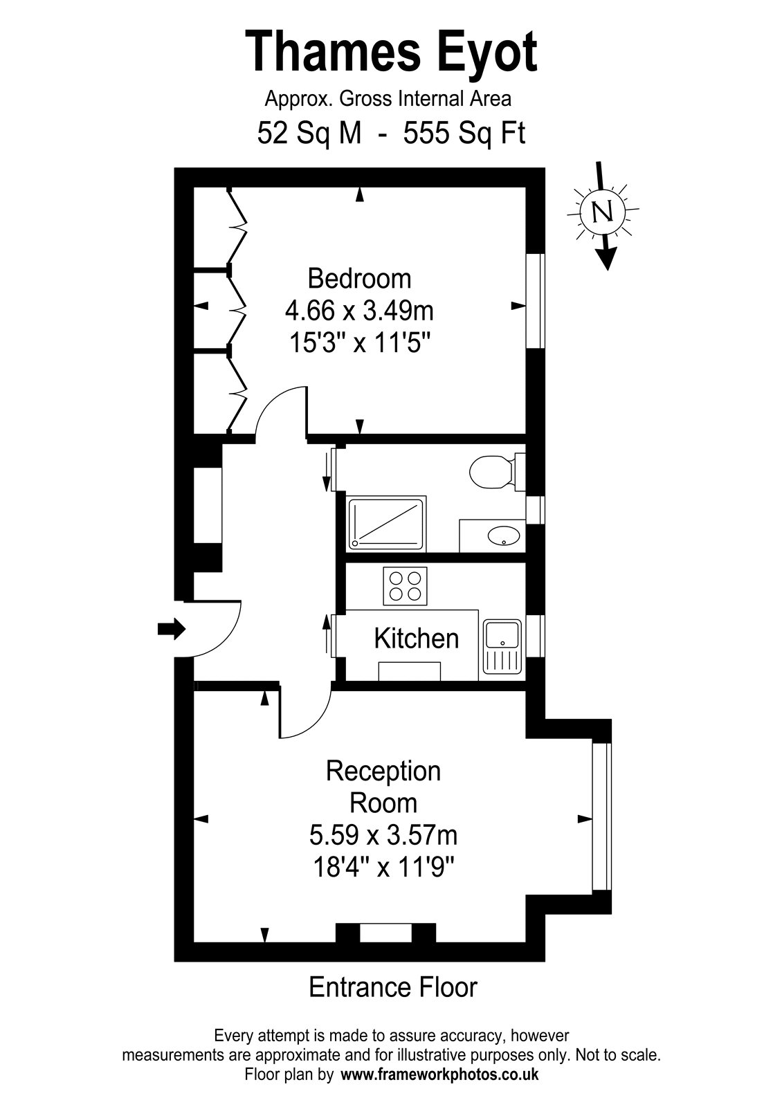 Thames Eyot, Cross Deep, Twickenham TW1, 1 bedroom flat for sale