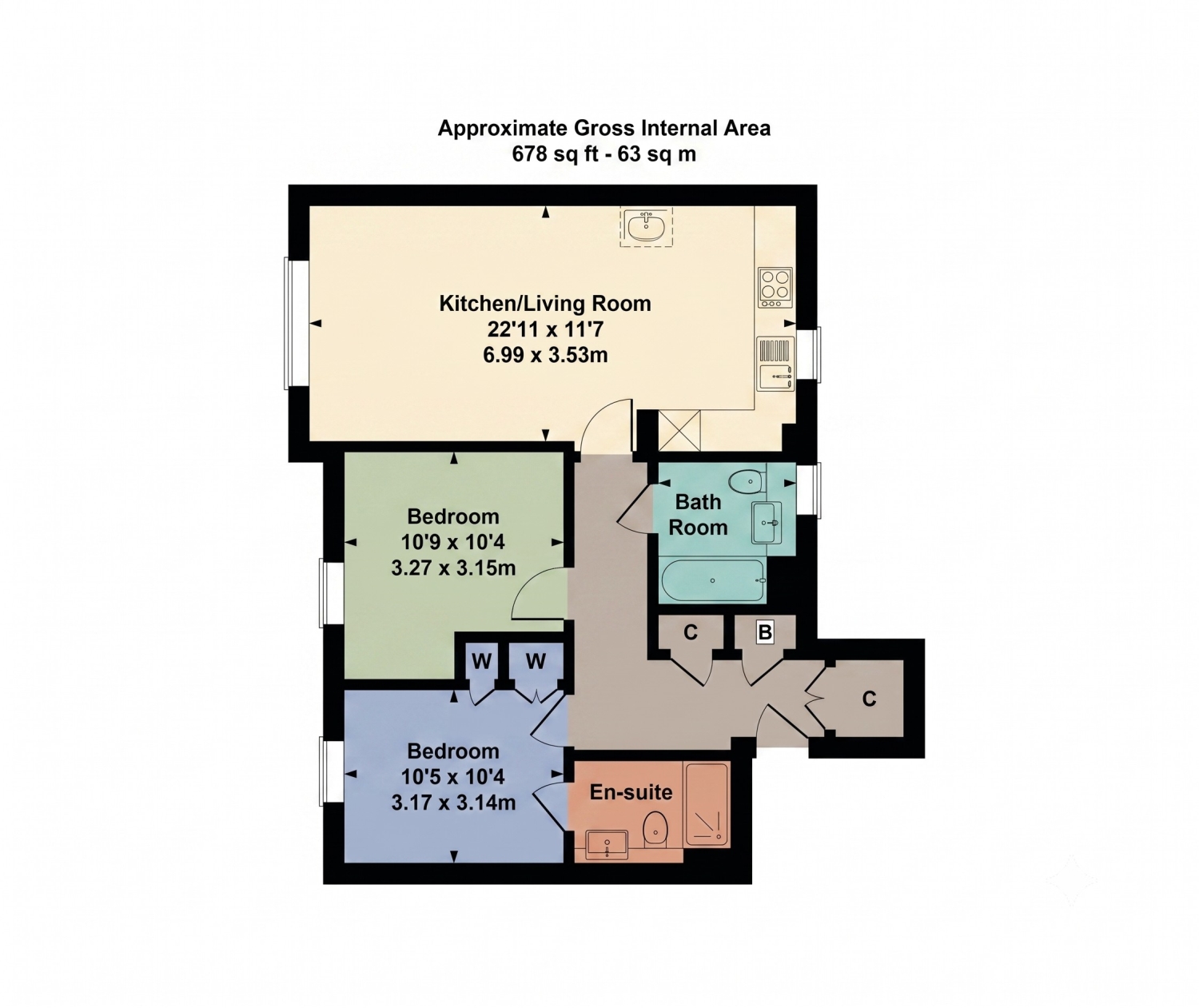 Apartment 1, Turner Court, 14 Hopkins Way, Hythe floorplan