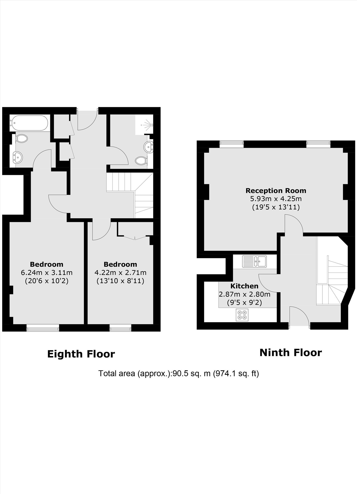 Flat 110, 5, Chicheley Street, London floorplan