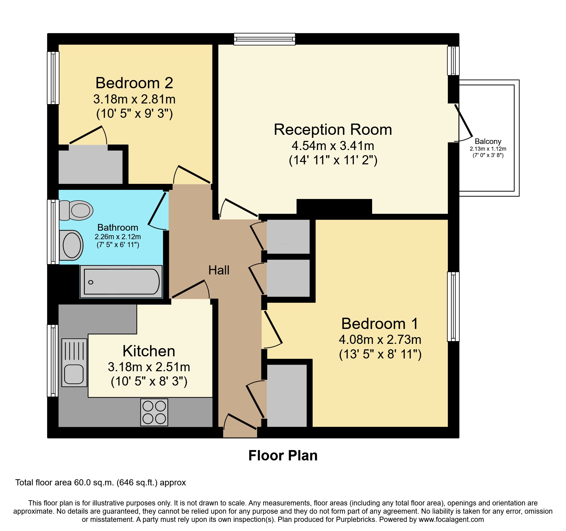 Flat 14/Earlswood House, Streatham Hill, London floorplan