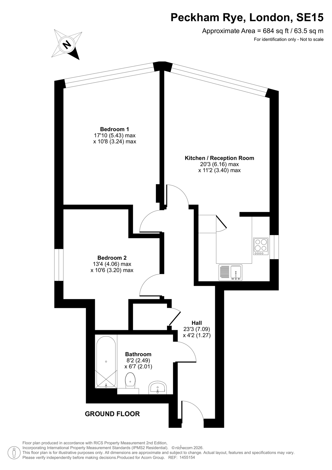 Flat 33 Aura Court, 163, Peckham Rye, London floorplan