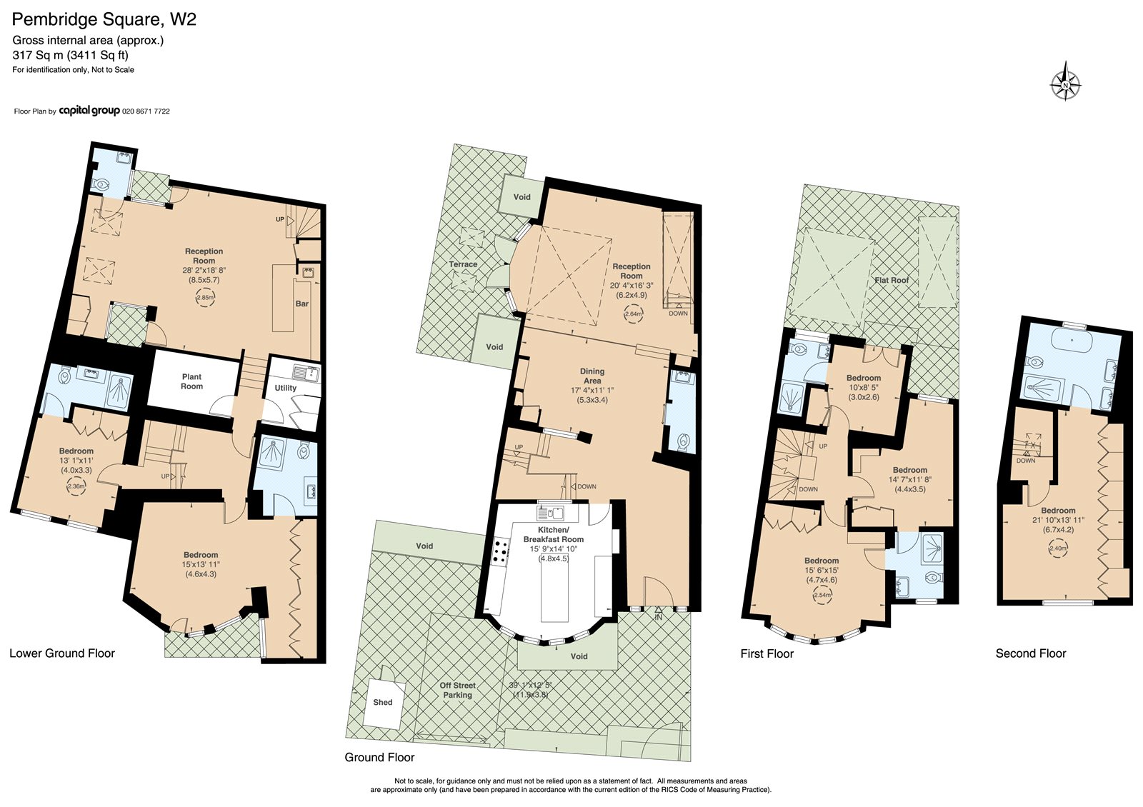 6 Bedrooms End terrace house to rent in Pembridge Square, London W2