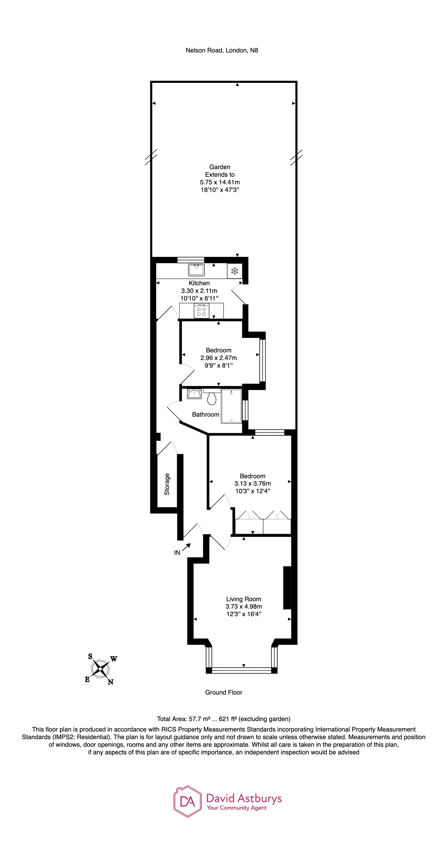 Flat A, 153, Nelson Road, Crouch End floorplan