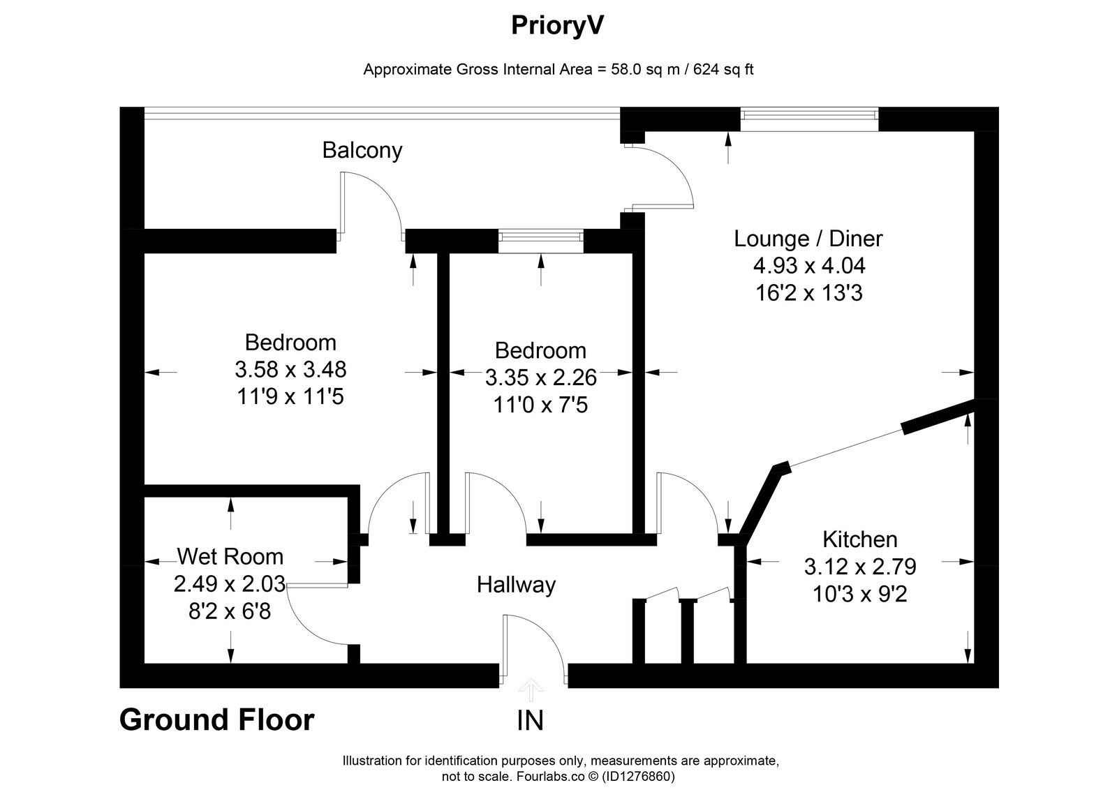 Priory View,Flat 202, Church Street, Dunstable floorplan