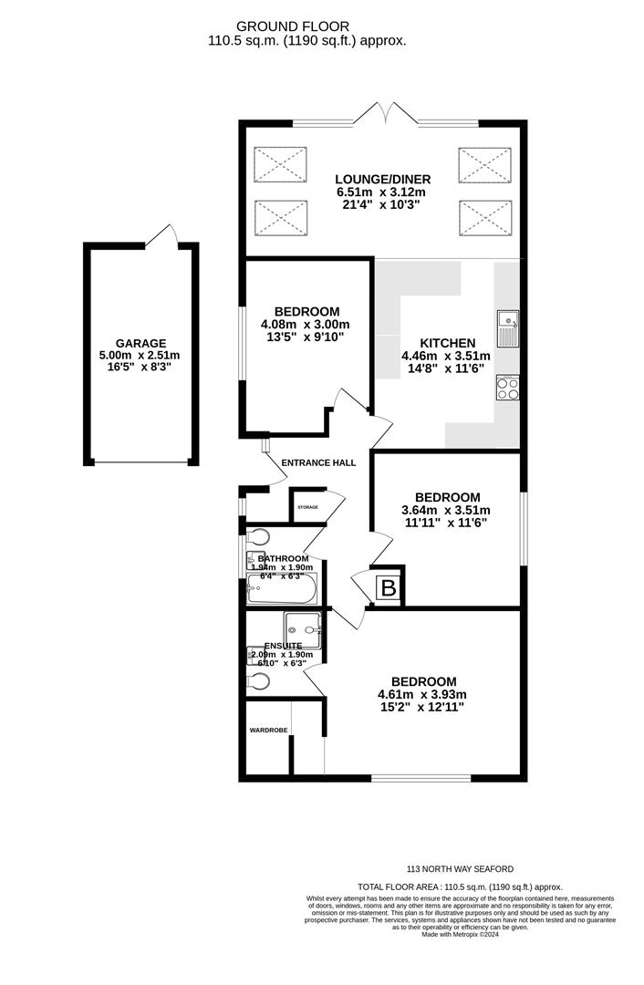 North Way, Seaford BN25, 3 bedroom detached bungalow for sale