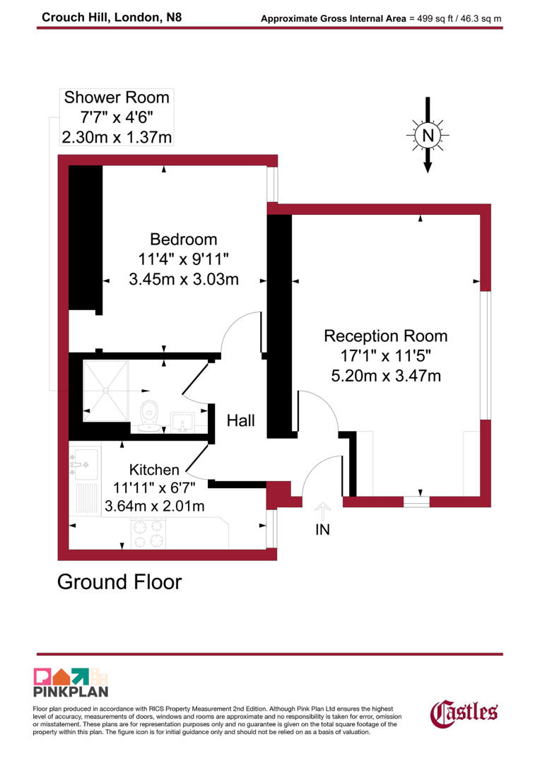 Flat 3, 95-97, Crouch Hill, London floorplan