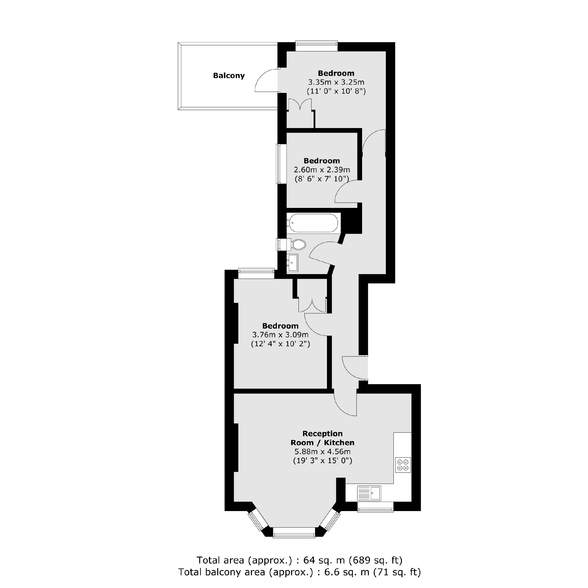 Flat 82, Elmhurst Mansions, Edgeley Road, London floorplan
