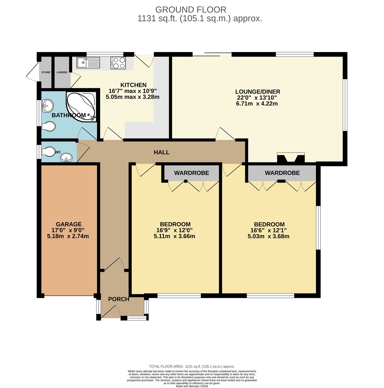 3, Roselands, Bexhill-on-Sea floorplan