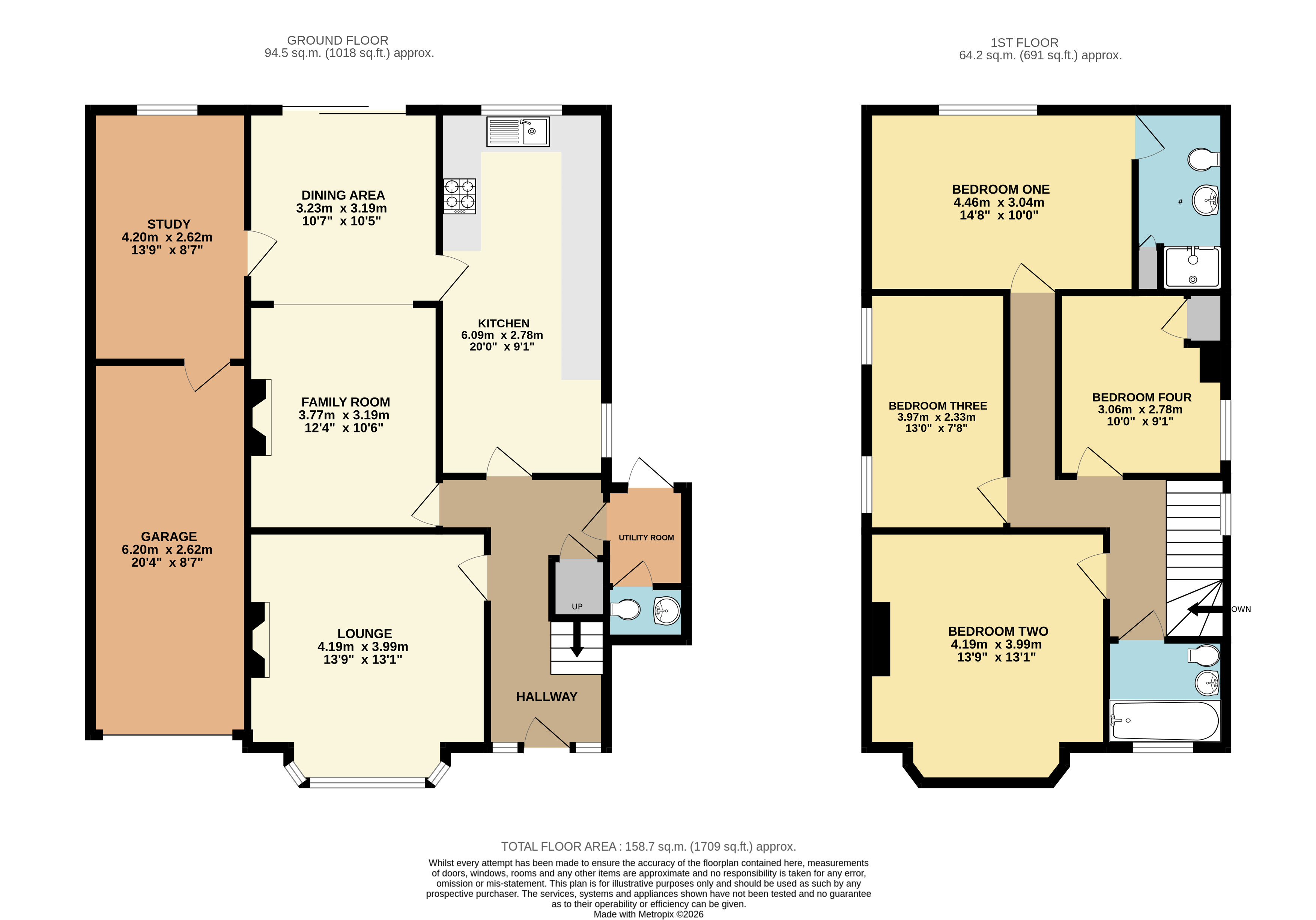 47, Downs Road, Bedfordshire floorplan