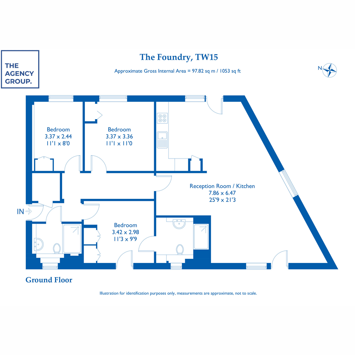 Flat 1, The Foundry 35a, Woodthorpe Road, Ashford floorplan
