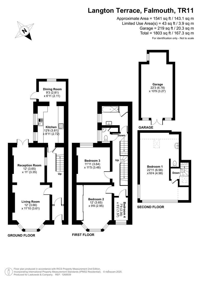 2, Langton Terrace, Falmouth floorplan