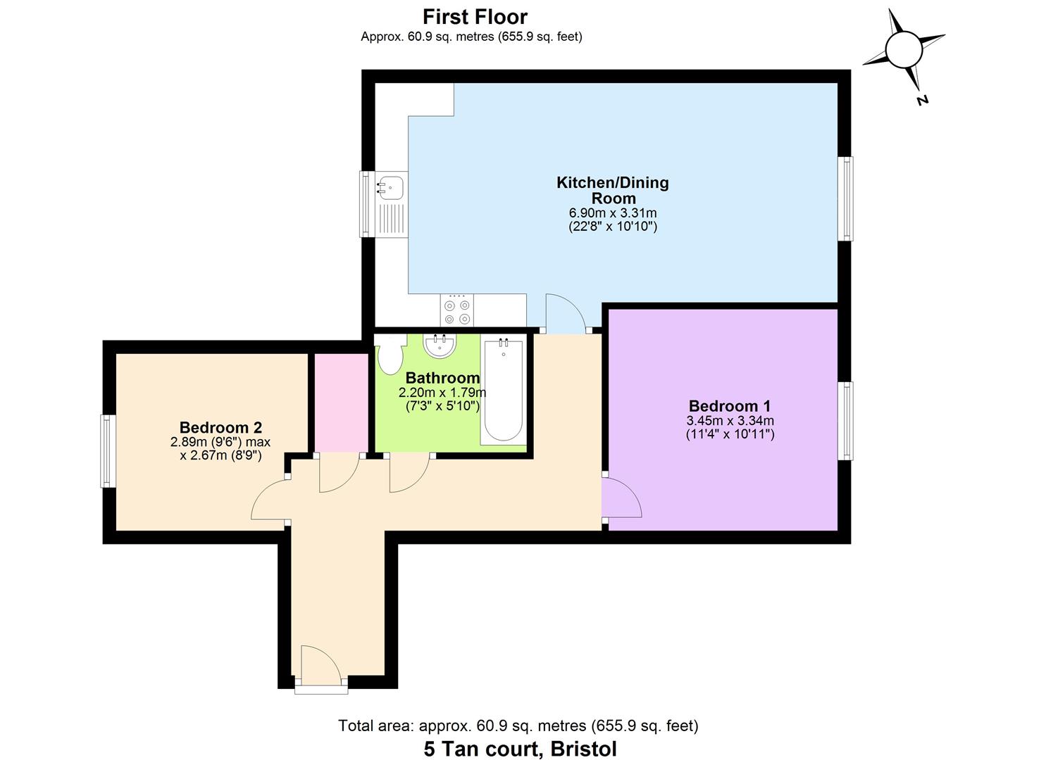 Wick Road, Brislington, Bristol BS4, 2 bedroom flat for sale 62149040
