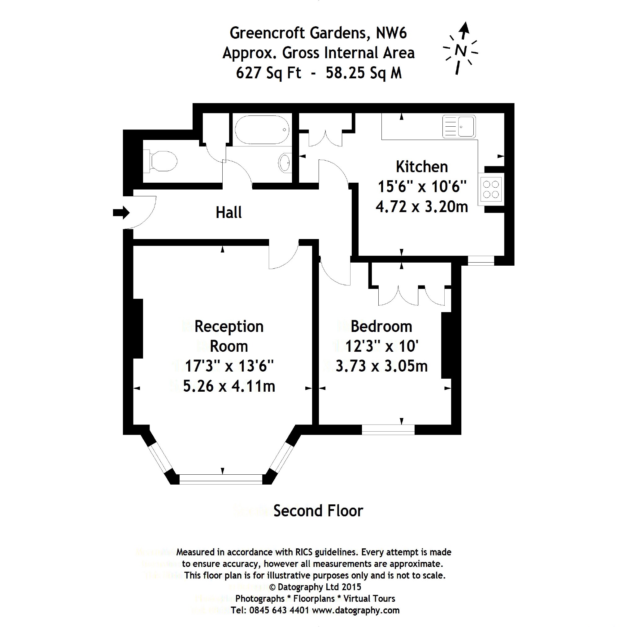 1 Bedrooms Flat to rent in Greencroft Gardens, South Hampstead, London NW6