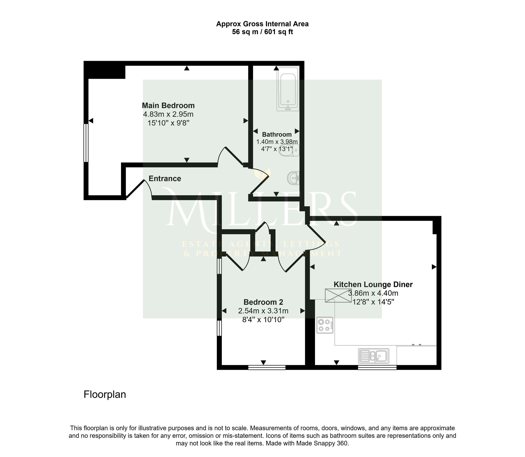 Flat Beta, Constantia House, Cromer floorplan