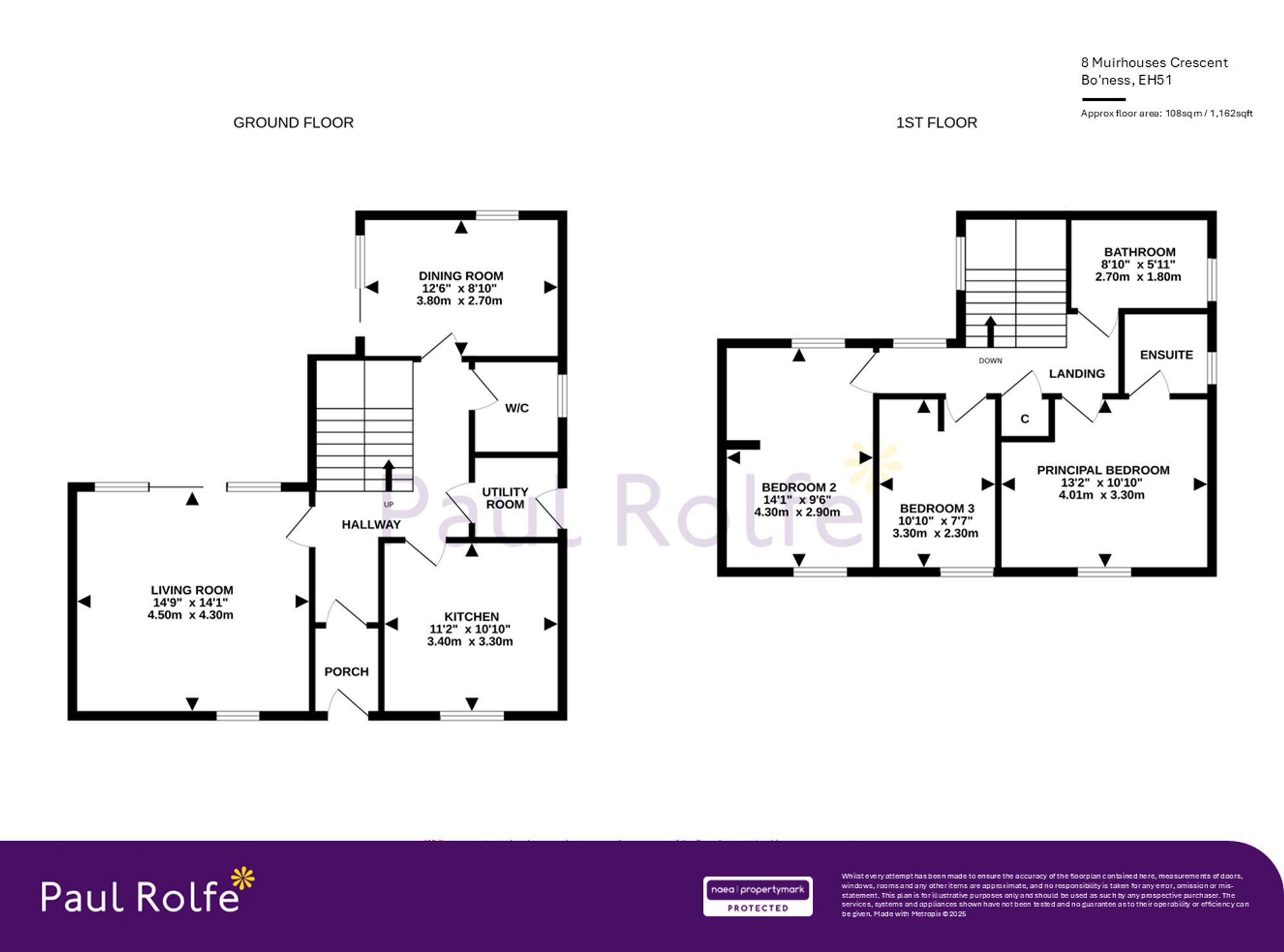 8, Muirhouses Crescent, Bo'ness, EH51 floorplan
