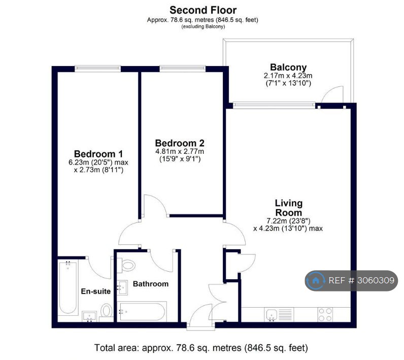 Crown Apartments, Westholme Gardens, Ruislip floorplan