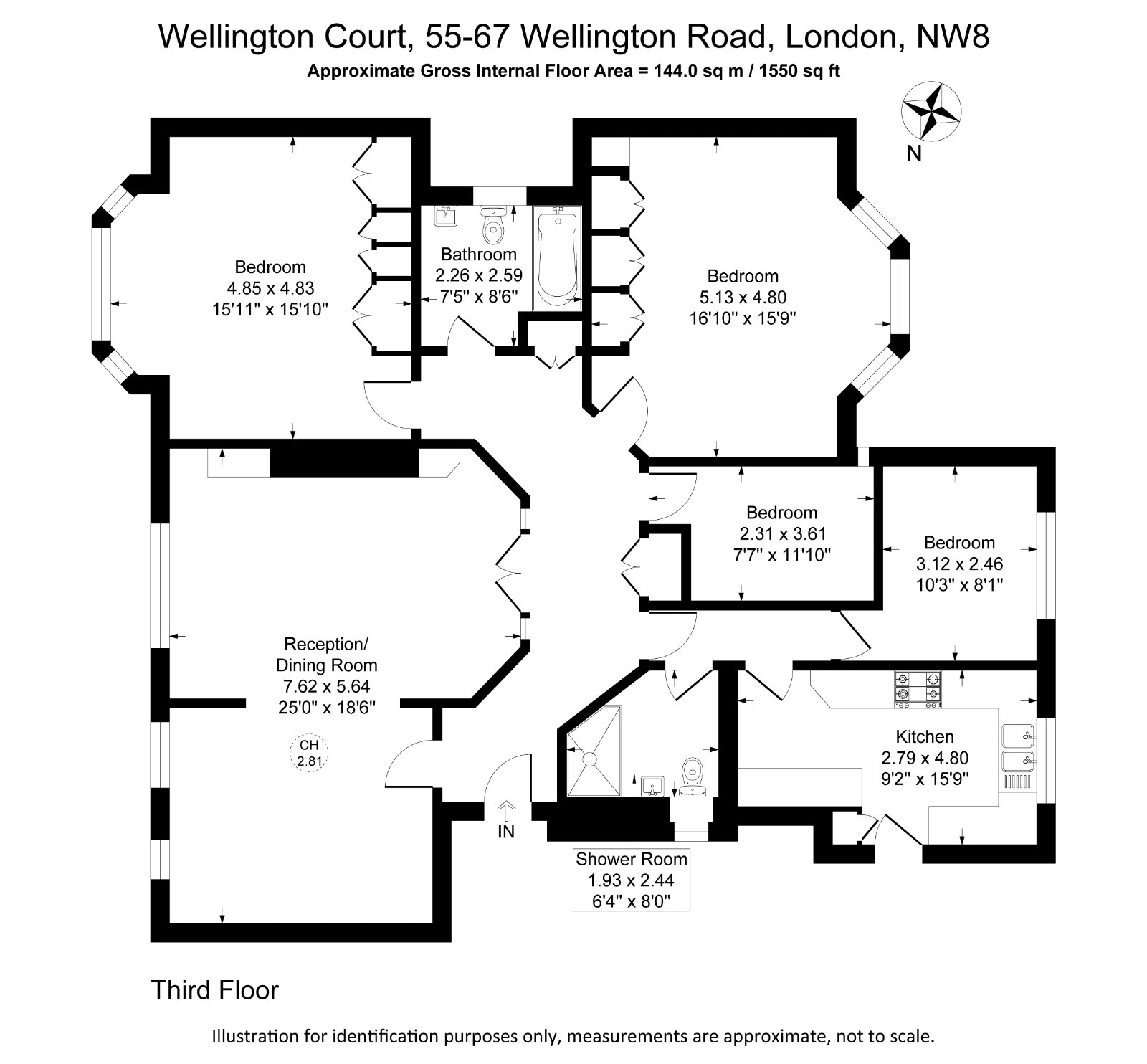 Flat 49,, Wellington Court, London floorplan