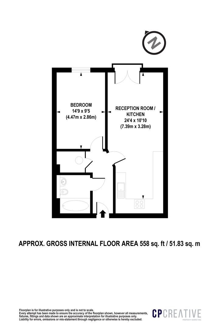 22, 1 Salamanca Place, London floorplan
