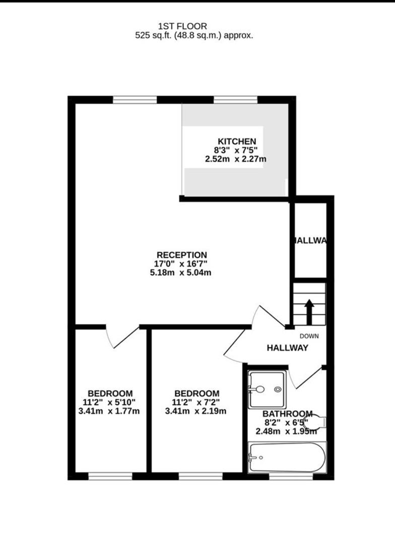 Flat 1, 80B, Easy Road, Leeds floorplan