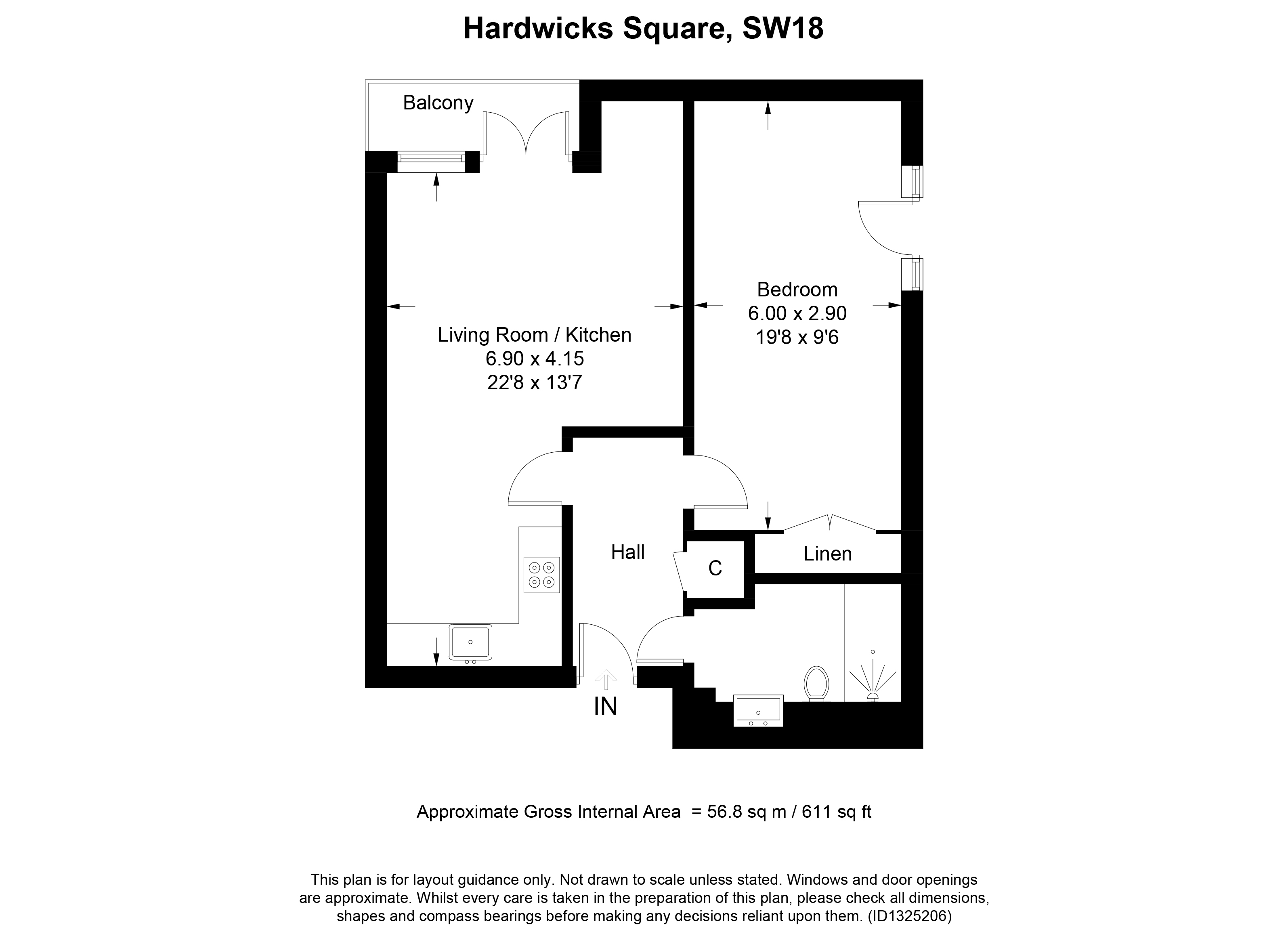 Flat 7, 27, Hardwicks Square, London floorplan