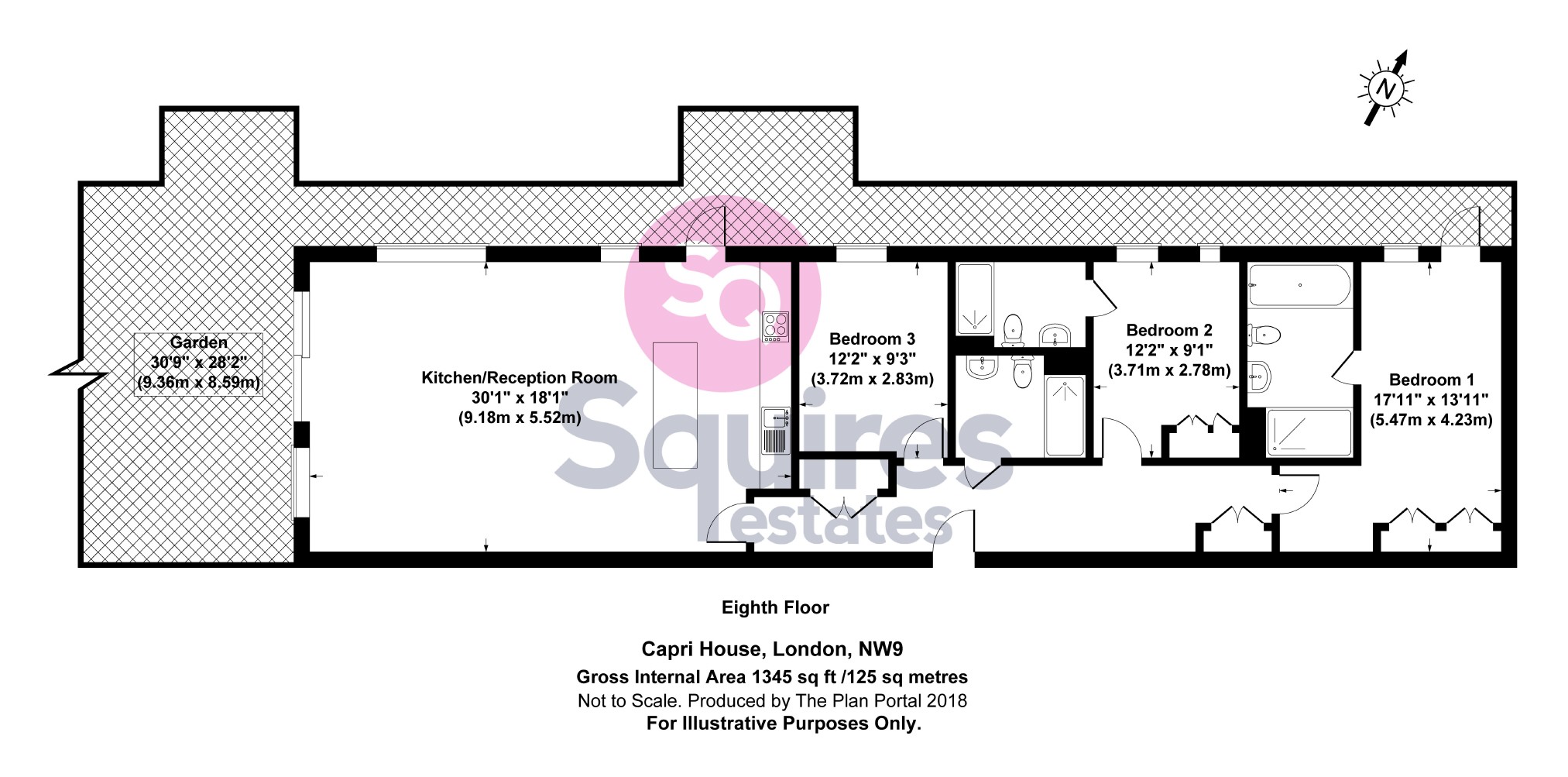 3 Bedrooms Flat for sale in Beaufort Square, Colindale, London NW9