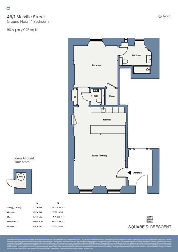 46/1, Melville Street, Edinburgh floorplan
