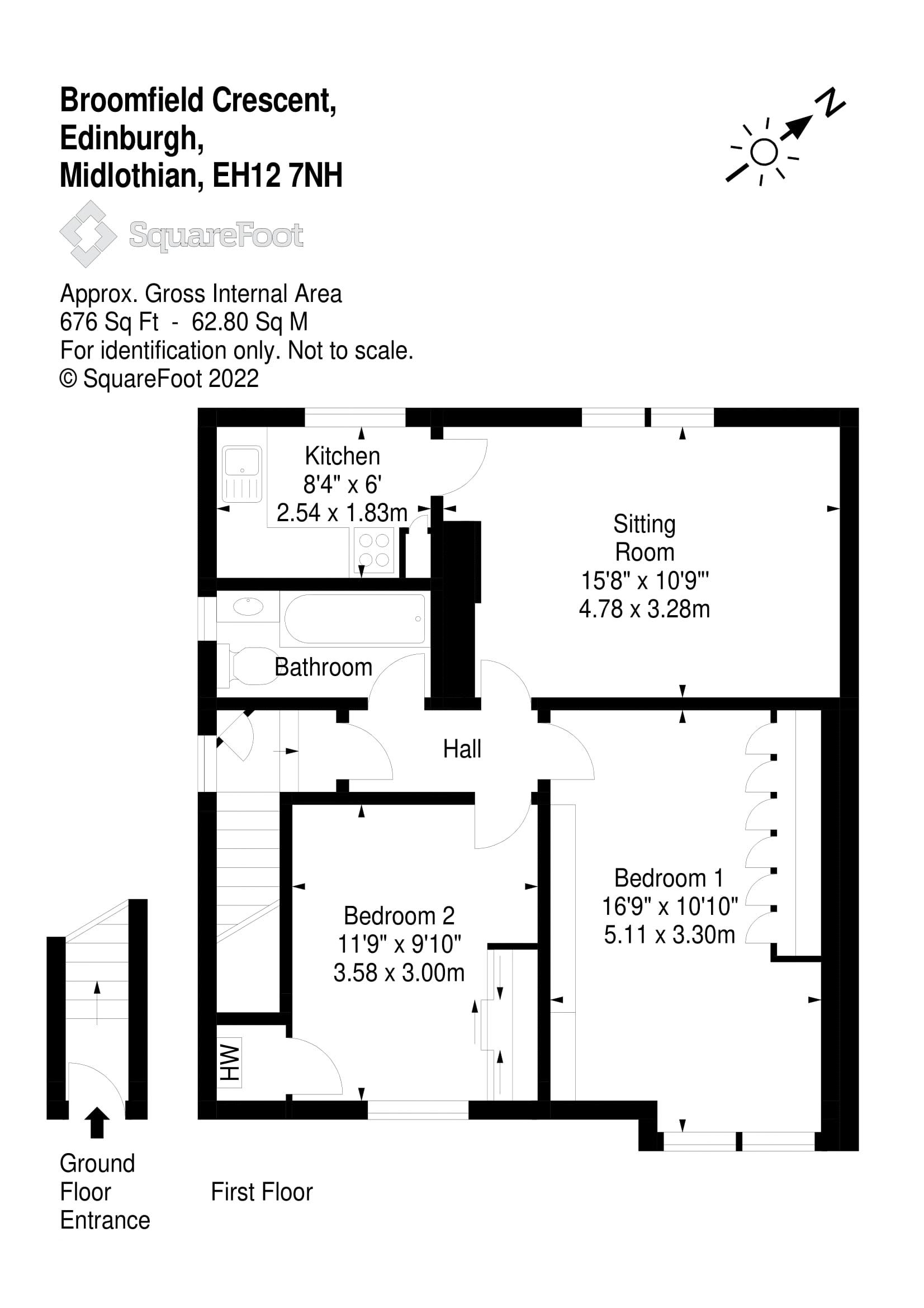 211 Broomfield Crescent, Edinburgh EH12, 2 bedroom flat for sale