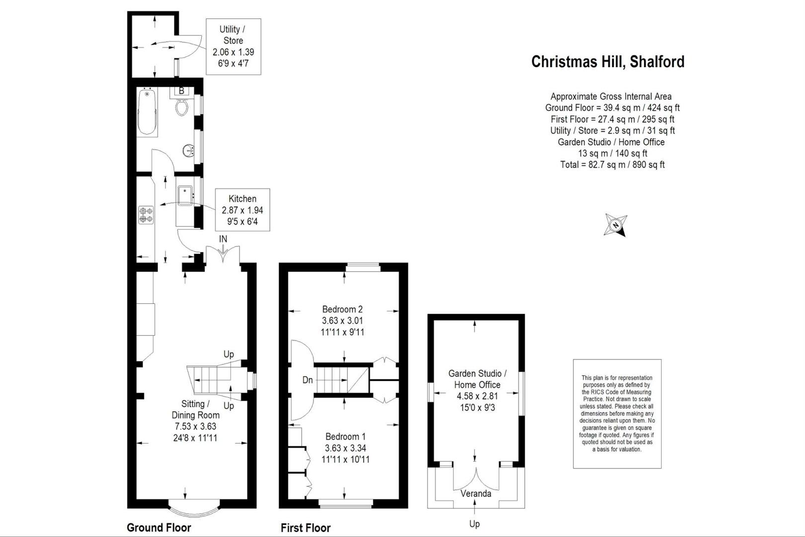 Christmas Hill, Shalford, Guildford GU4, 2 bedroom cottage for sale