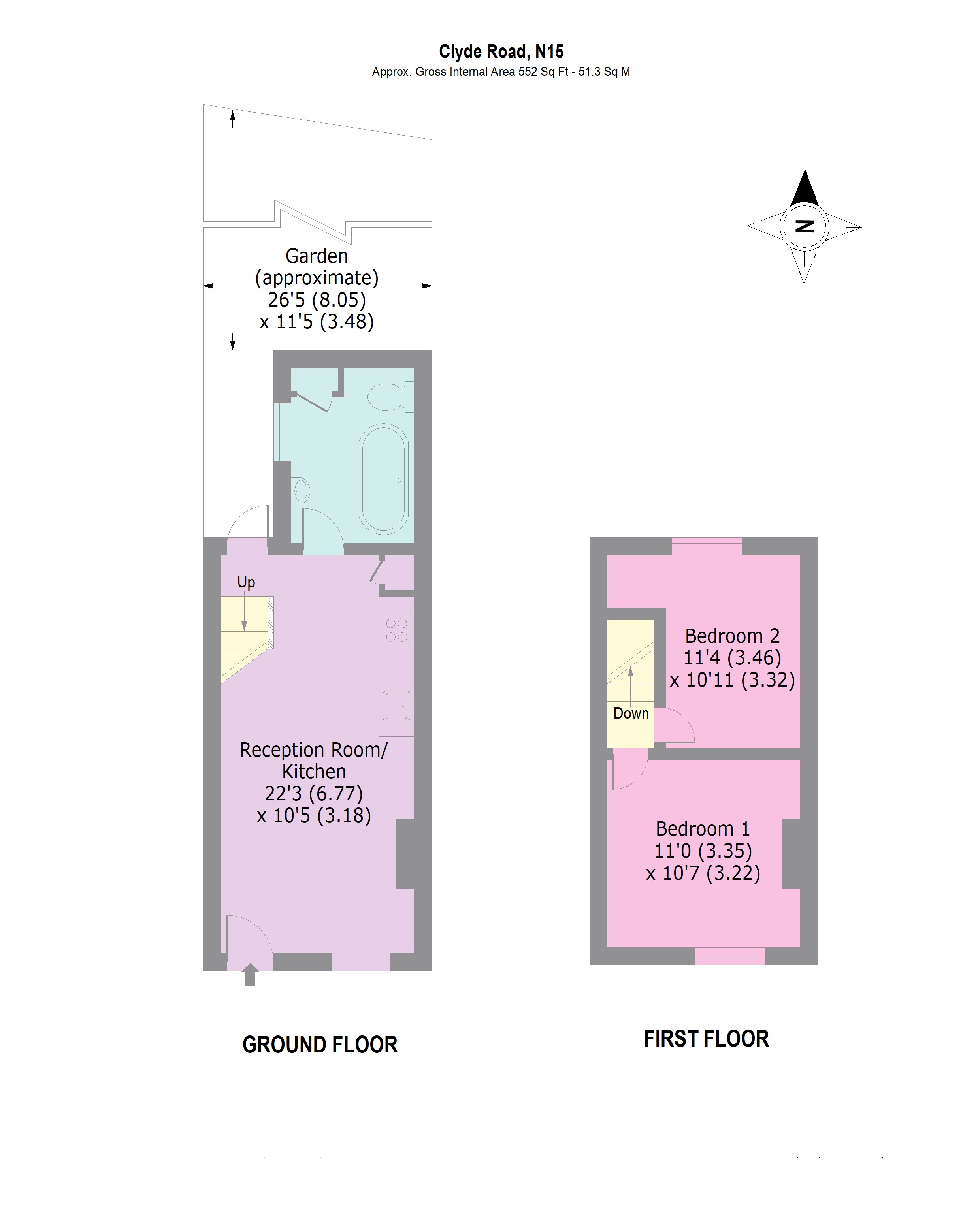 92, Clyde Road, South Tottenham floorplan