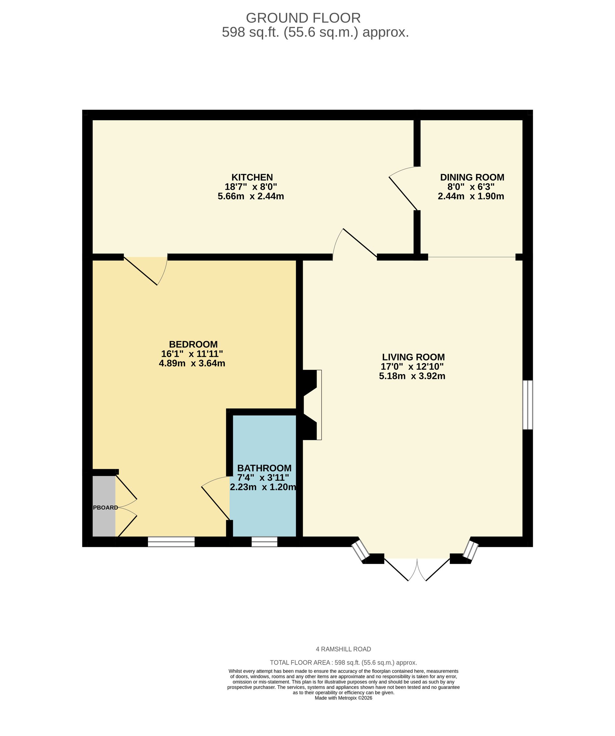 Garden Flat, 4 Ramshill Road, Scarborough floorplan