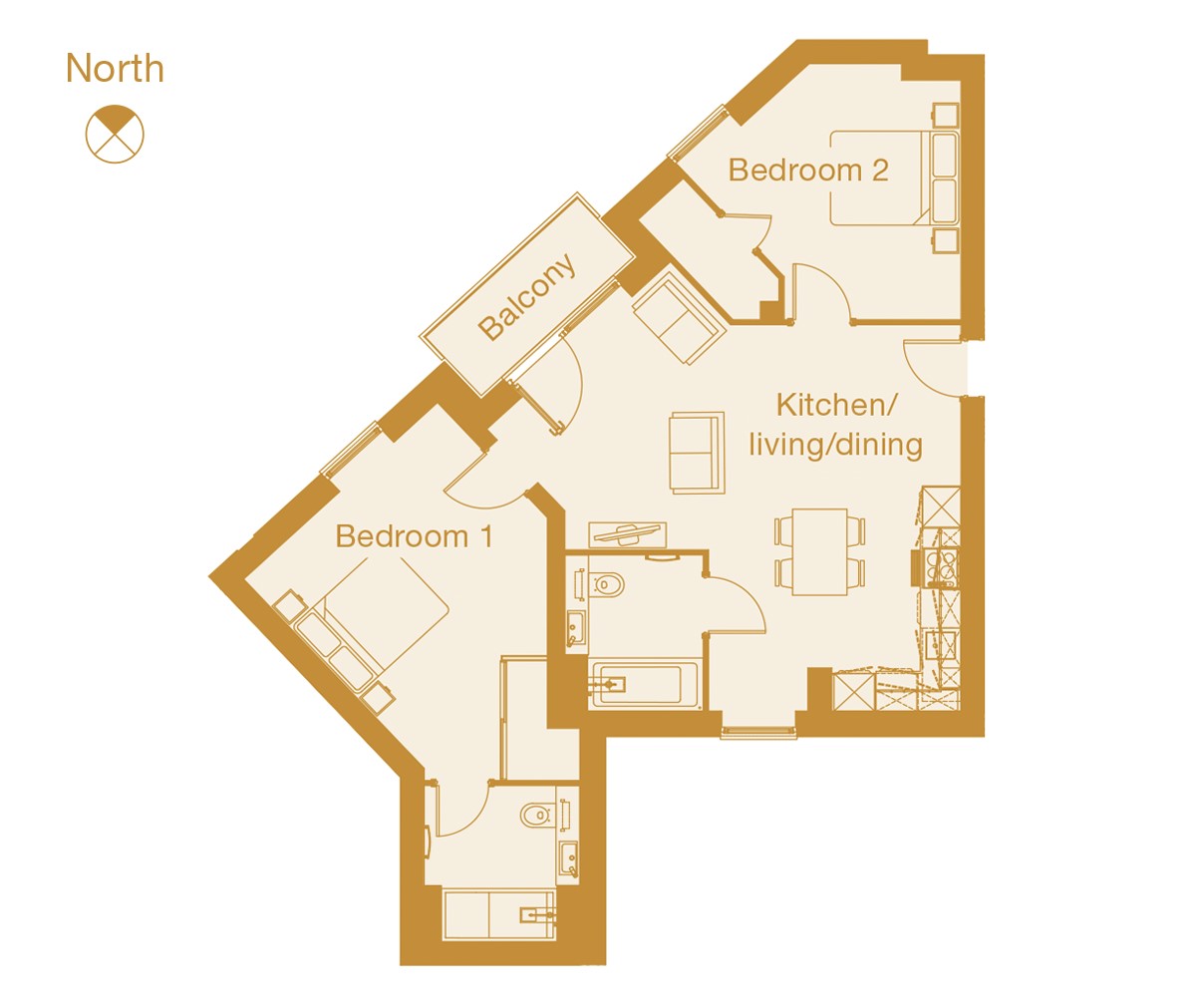 Flat 1, William Hunter House Plot 9, 20, Western Road, Essex floorplan