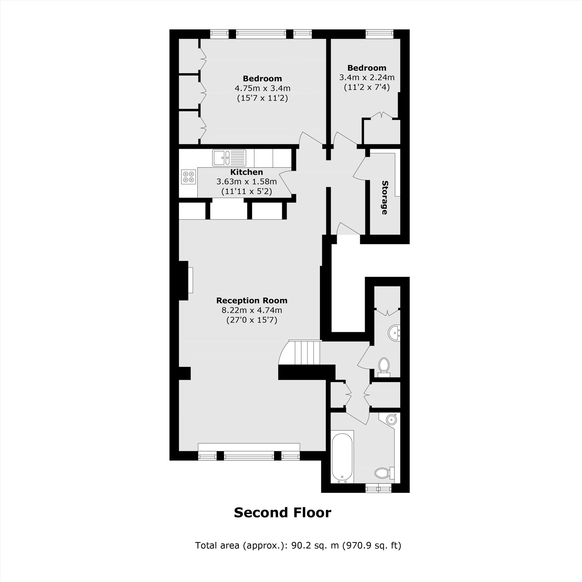 Flat 4, 56, Lexham Gardens, London floorplan