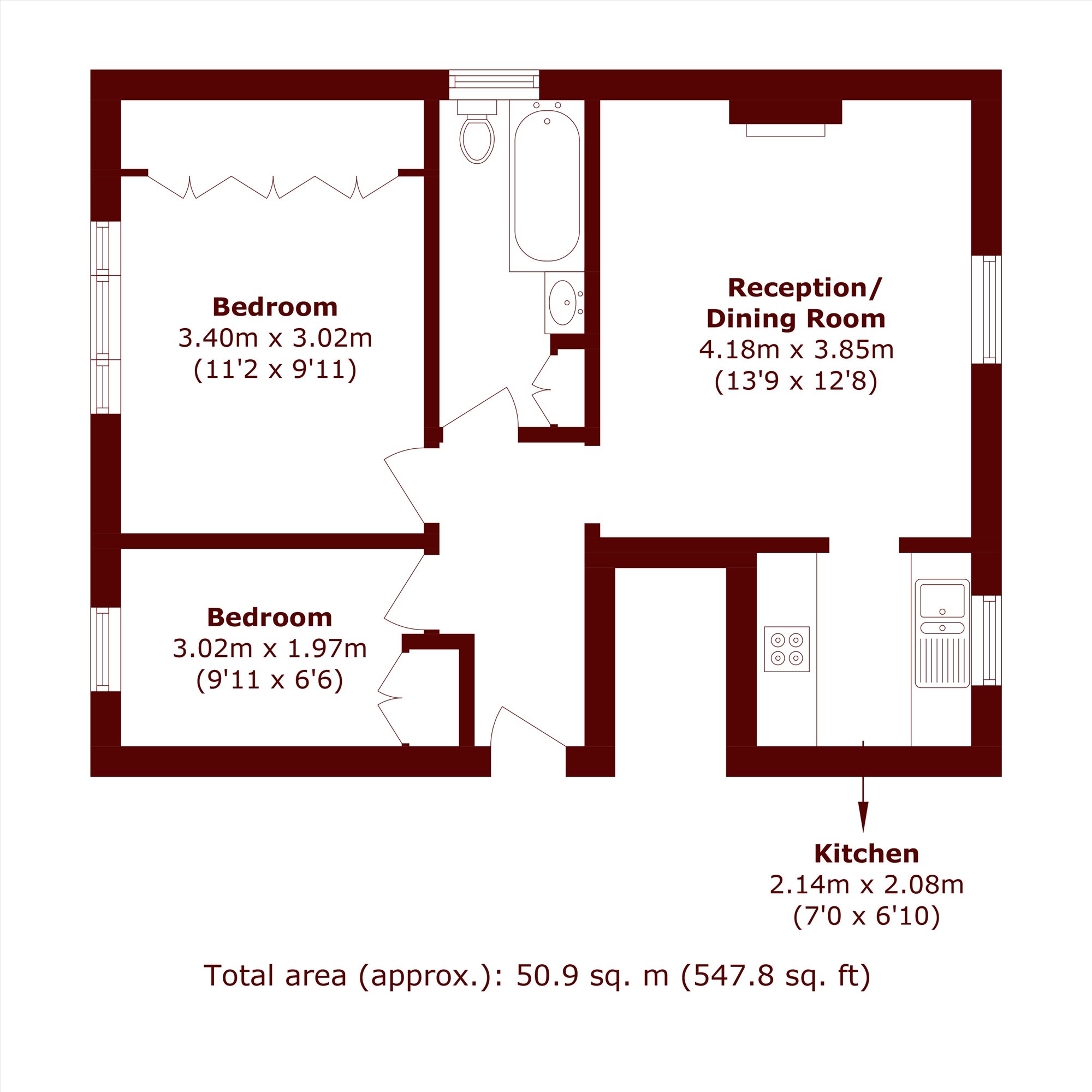 Flat 3, 2, Lancaster Road, London floorplan