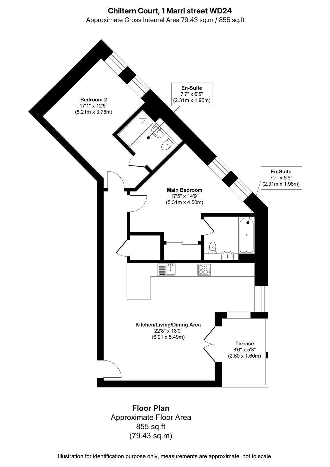 Flat 16 Chiltern Court, 1, Marri Street, Watford floorplan