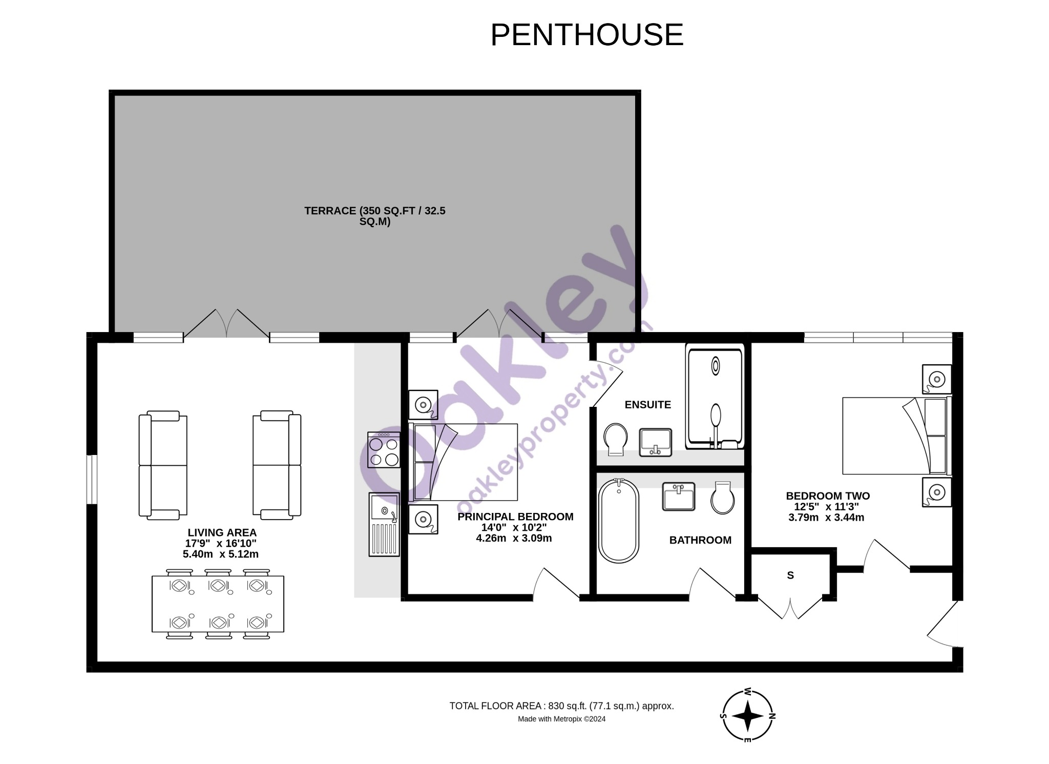 (WEB 1D) The Gatsby Penthouse, 65 ROX, Brighton floorplan