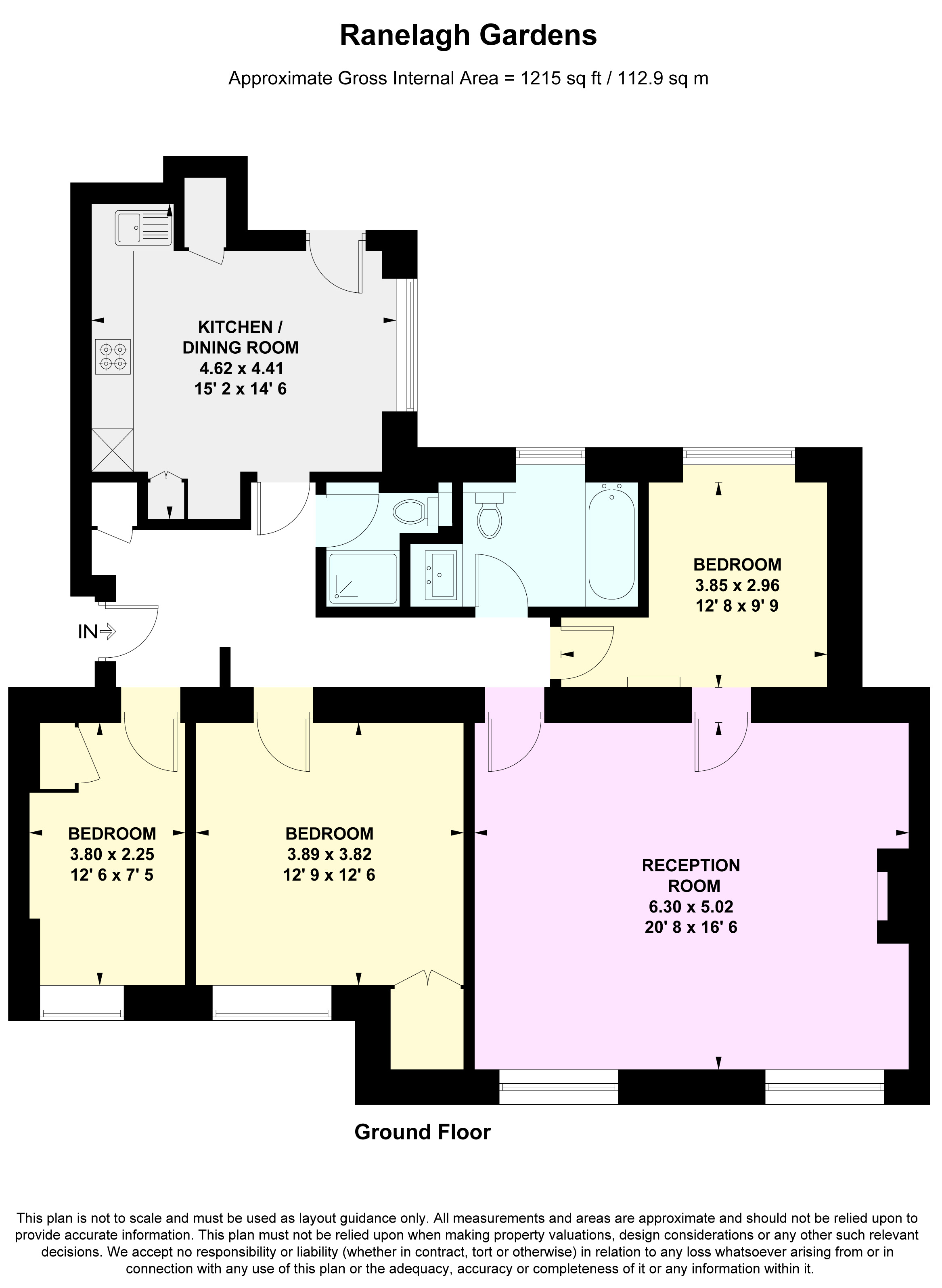 Rivermead Court, Ranelagh Gardens, London SW6, 3 bedroom flat to rent