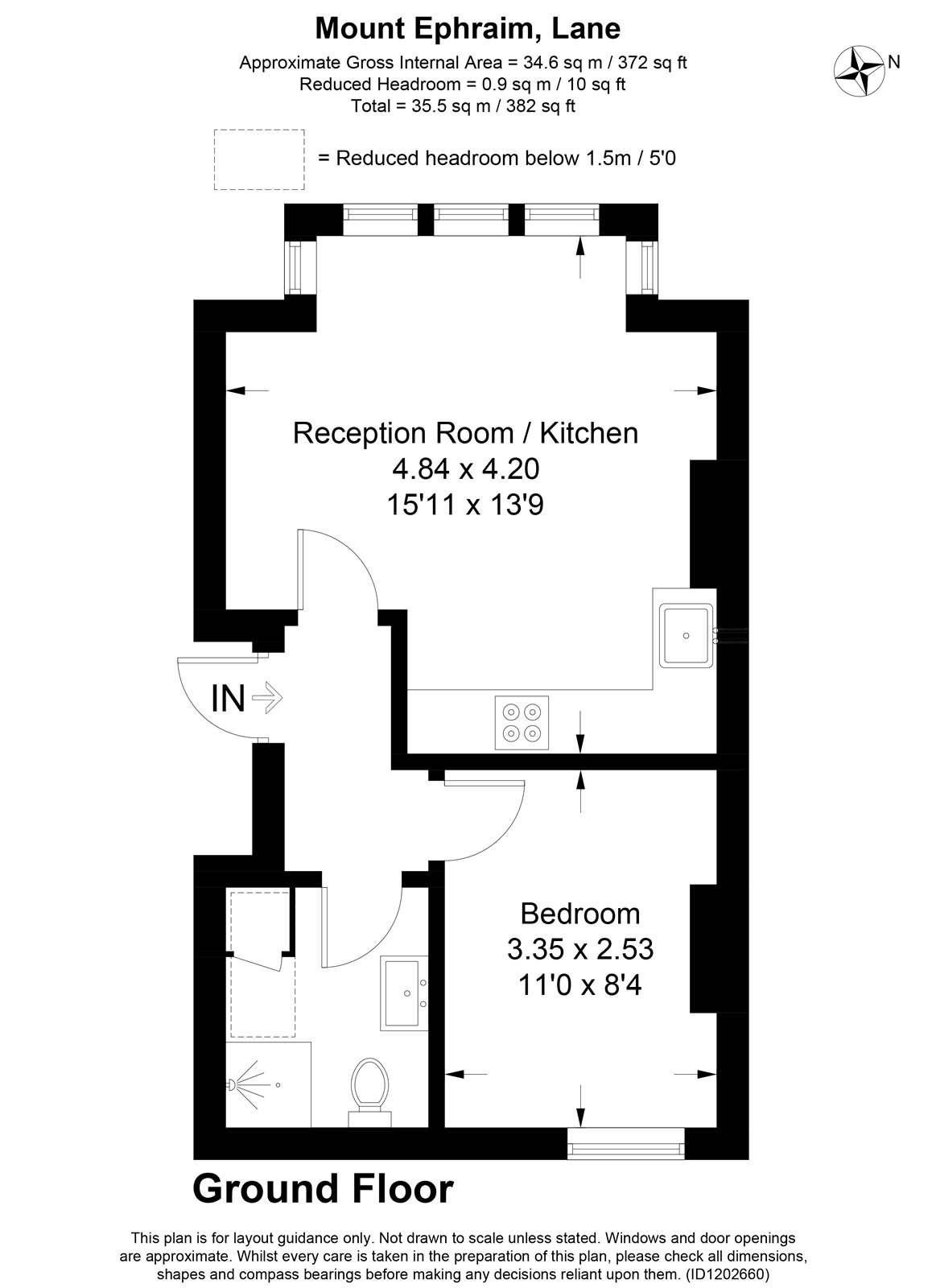 Flat 1, 32, Mount Ephraim Lane, London floorplan