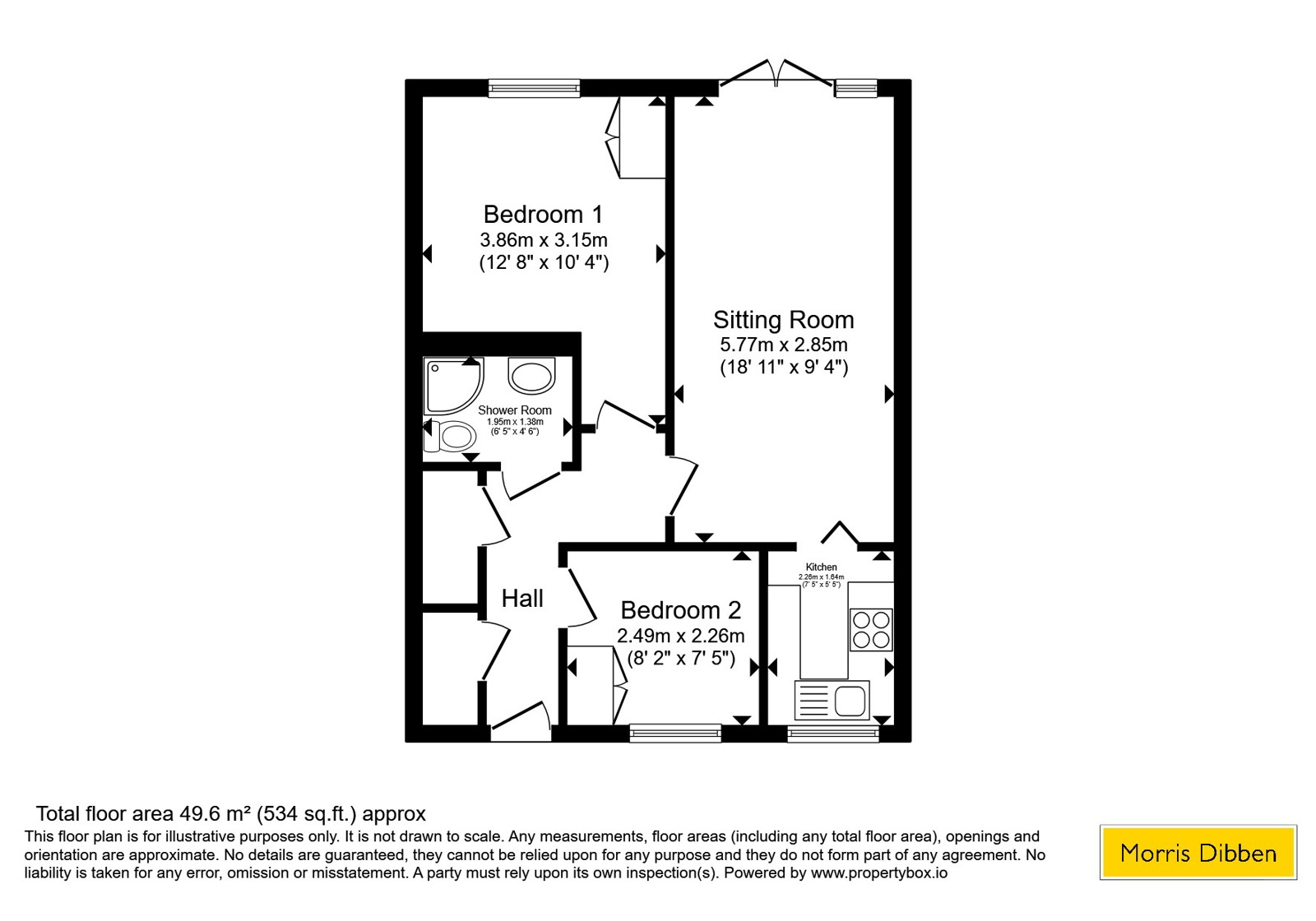 Flat 27, 354, Sea Front, Hampshire floorplan